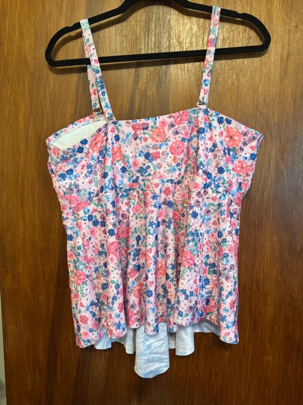 Floral Plus Size Pink Smocked Tankini Swim Suit with Top and Bottoms Size 4X - Picture 6 of 11